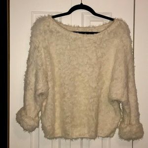 Soft and Fluffy Women’s White Sweater